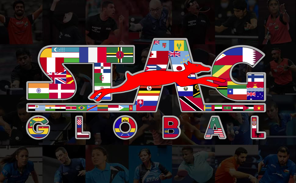 STAG GLOBAL Flex Table  Tennis Table – Premium Black Top 25 mm with 2 TT Rackets, 6 Balls, 1 Table Cover & Clamp Net