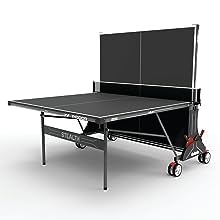 STAG GLOBAL Stealth Table Tennis (T.T) Table | 18mm Black  Top Professional Table with 2 TT Rackets, 6 Balls, 1 Table Cover & Clamp Net