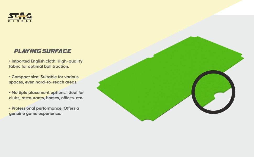 STAG GLOBAL Pool Table | 4 feet x 8 feet | Wooden Table | All Accessories Included | Model 3