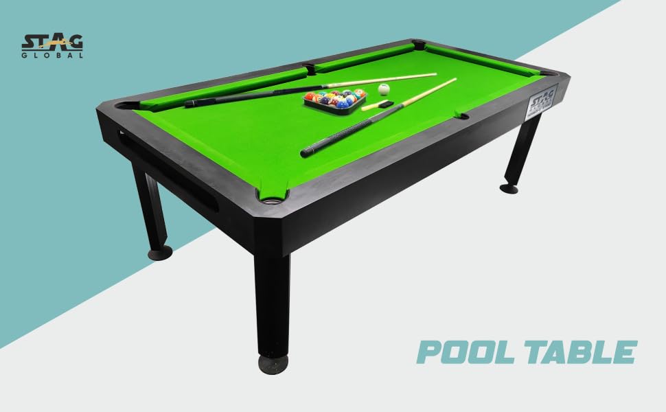 STAG GLOBAL Pool Table | 4 feet x 8 feet | Wooden Table | All Accessories Included | Model 3