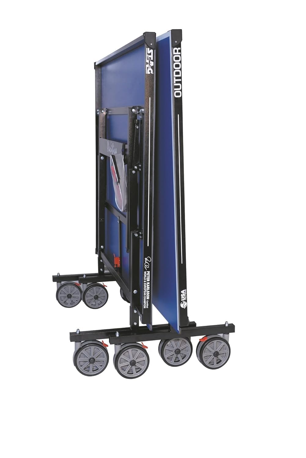 STAG GLOBAL Pacifica Outdoor Table Tennis Table Thickness 4 mm with 2 TT Rackets, 6 Balls, 1 Table Cover & Clamp Net