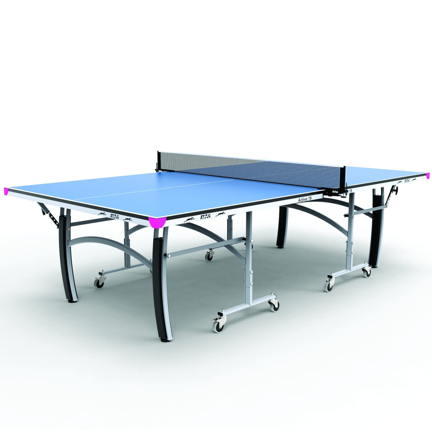 STAG GLOBAL Active Series Table Tennis Table (2025 Model) With 2 Racket, 6 Balls, Clamp Net, 1 Cover