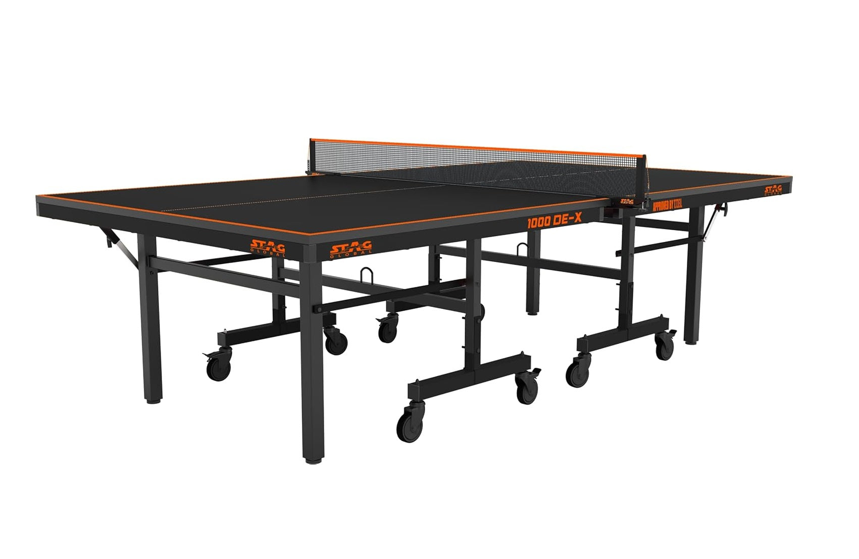 STAG GLOBAL 1000 DE-X Table Tennis Table  Full Size Professional Table with  1 Table Cover, 2 TT Rackets,  6 Balls, 1 Clamp Net