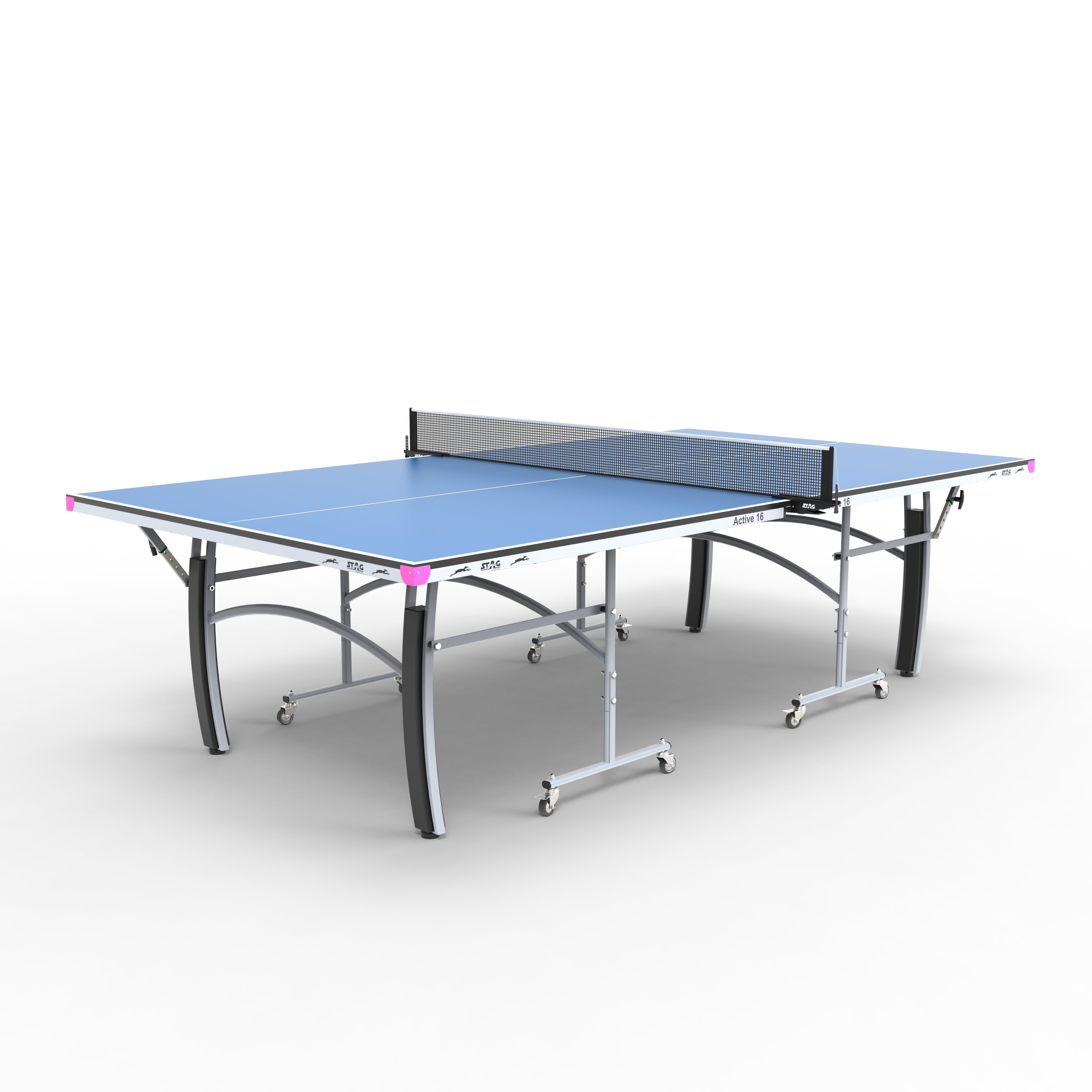 STAG GLOBAL Active Series Table Tennis Table (2025 Model) With 2 Racket, 6 Balls, Clamp Net, 1 Cover