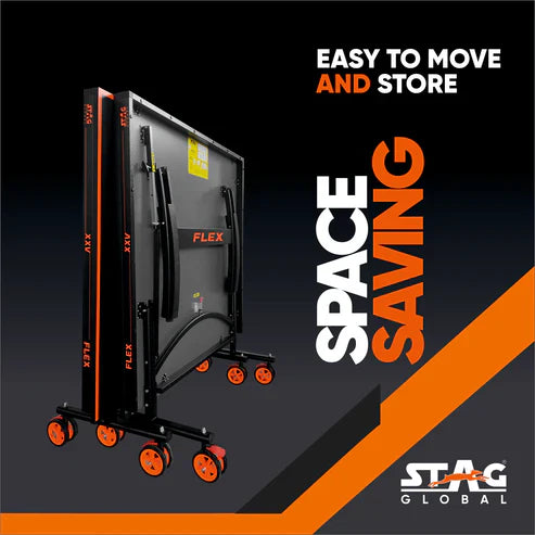 STAG GLOBAL Flex Series  Table Tennis  TT Table | Thickness 16,19,22,25 mm with 2 TT Rackets, 6 Balls, 1 Table Cover & Clamp Net