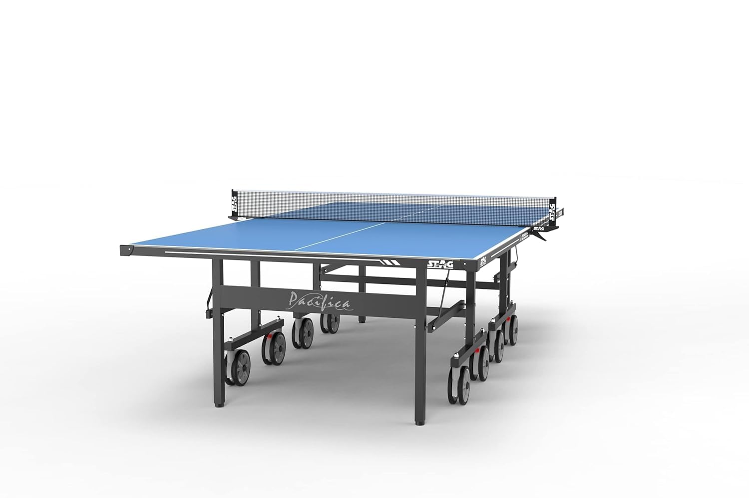 STAG GLOBAL Pacifica Outdoor Table Tennis Table Thickness 4 mm with 2 TT Rackets, 6 Balls, 1 Table Cover & Clamp Net
