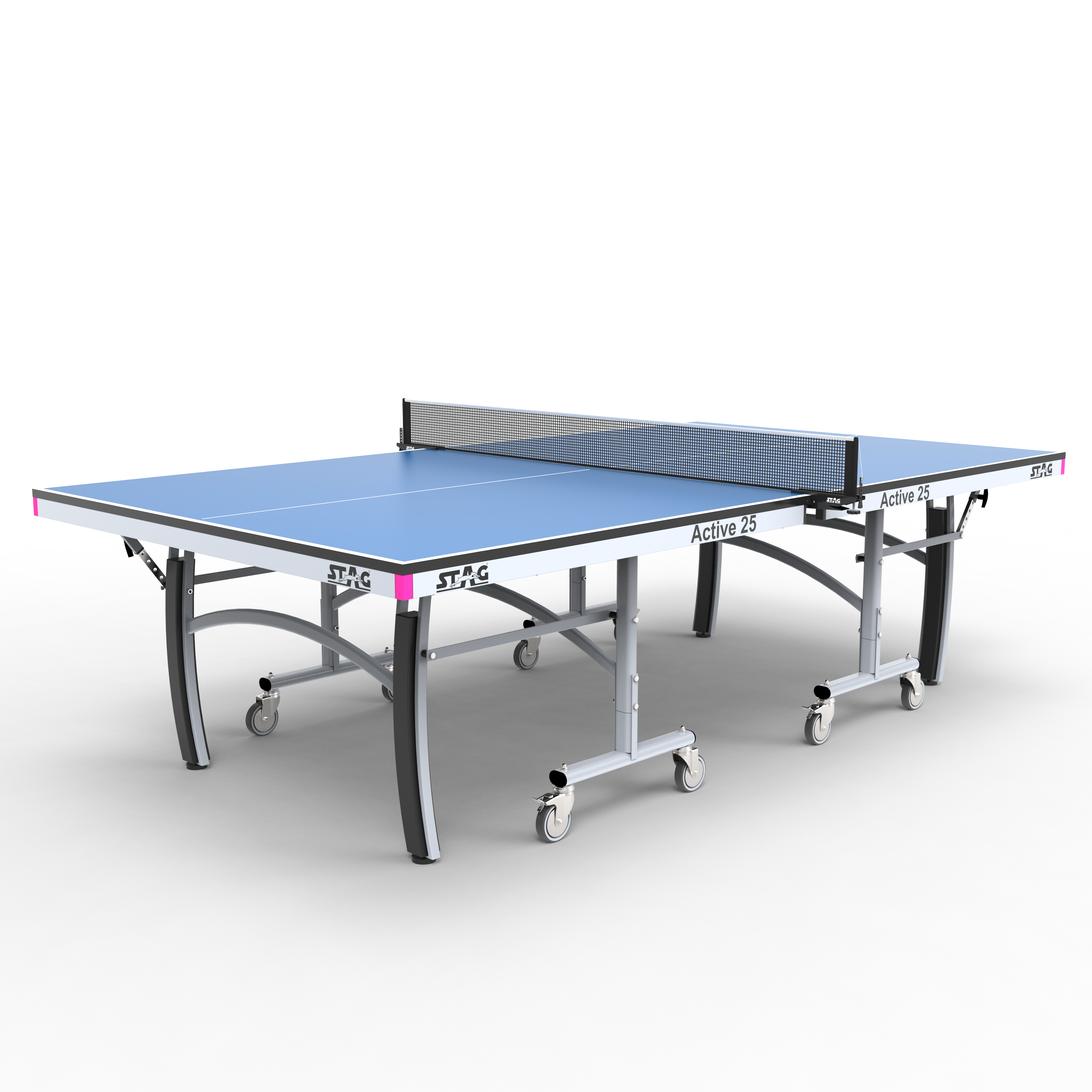 STAG GLOBAL Active Series Table Tennis Table (2025 Model) With 2 Racket, 6 Balls, Clamp Net, 1 Cover