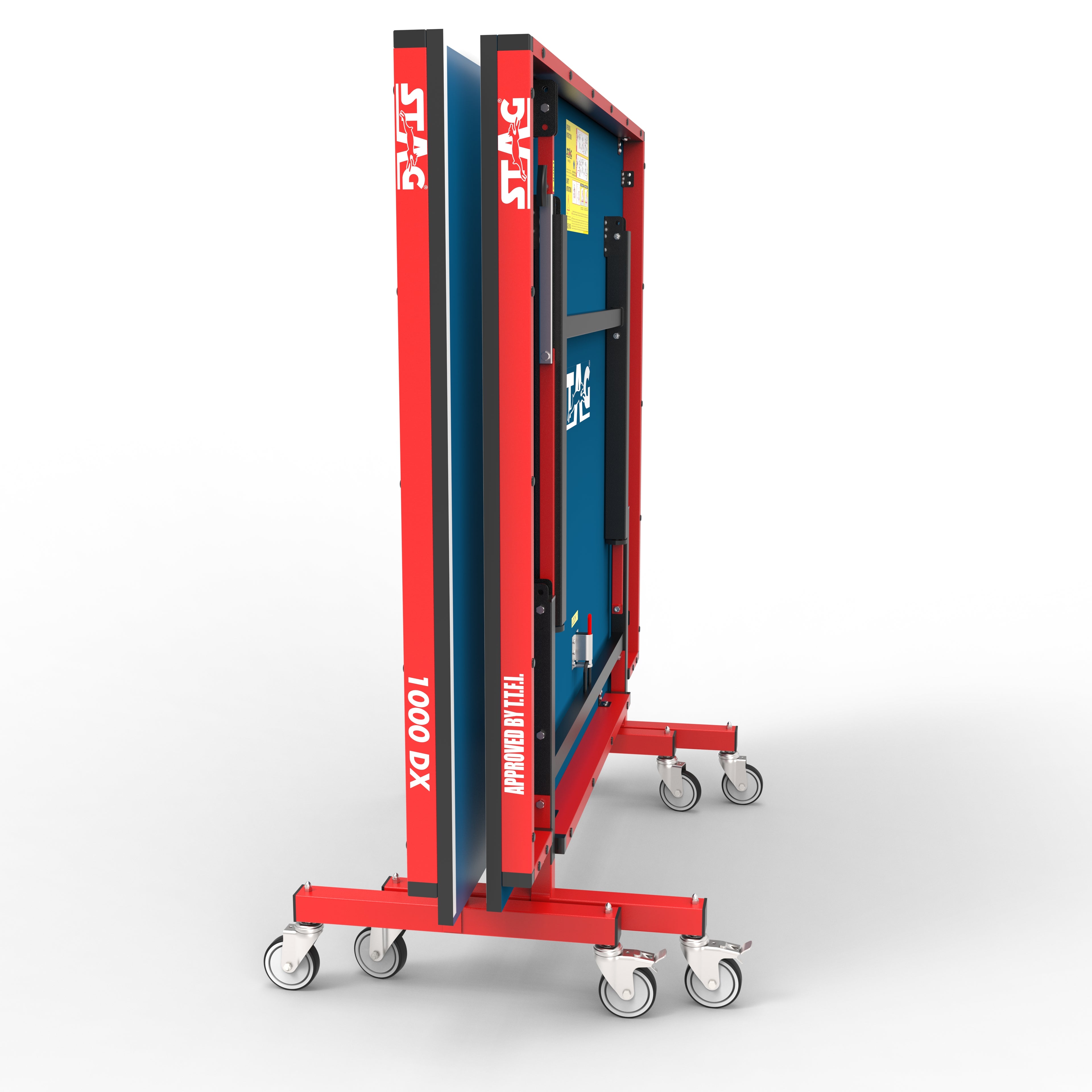 STAG GLOBAL Deluxe 1000 DX Table Tennis Table | 25mm Blue Top with 2 TT Rackets | 6 Balls | 1 Table Cover & Clamp Net