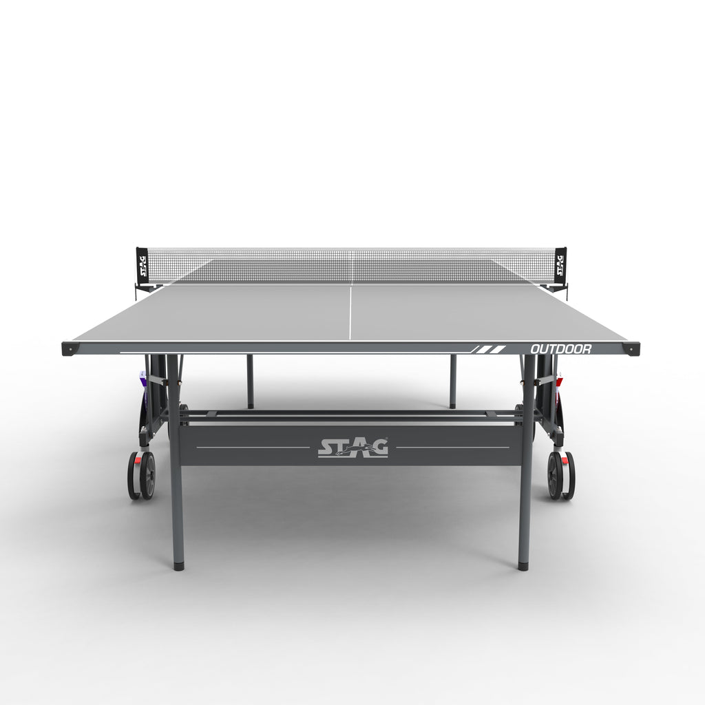 STAG GLOBAL Bali Outdoor Table Tennis Table 4mm top Thickness with 2 TT Rackets, 6 Balls, 1 Table Cover & Clamp Net