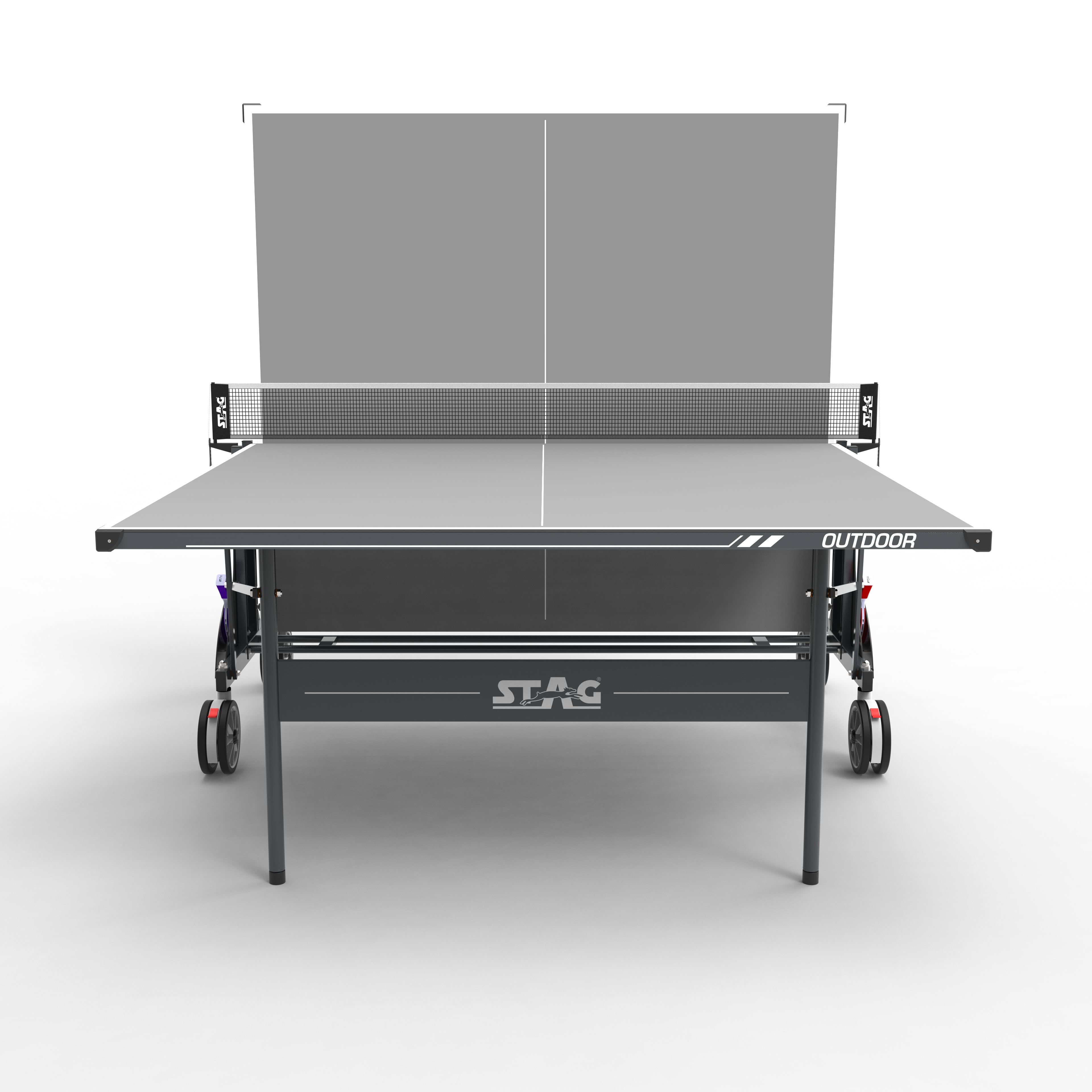 STAG GLOBAL Bali Outdoor Table Tennis Table 4mm top Thickness with 2 TT Rackets, 6 Balls, 1 Table Cover & Clamp Net