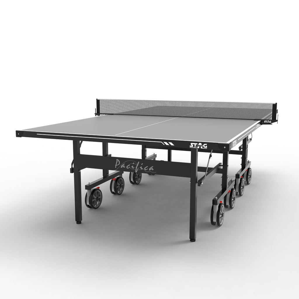 STAG GLOBAL Pacifica Outdoor Table Tennis Table Thickness 4 mm with 2 TT Rackets, 6 Balls, 1 Table Cover & Clamp Net