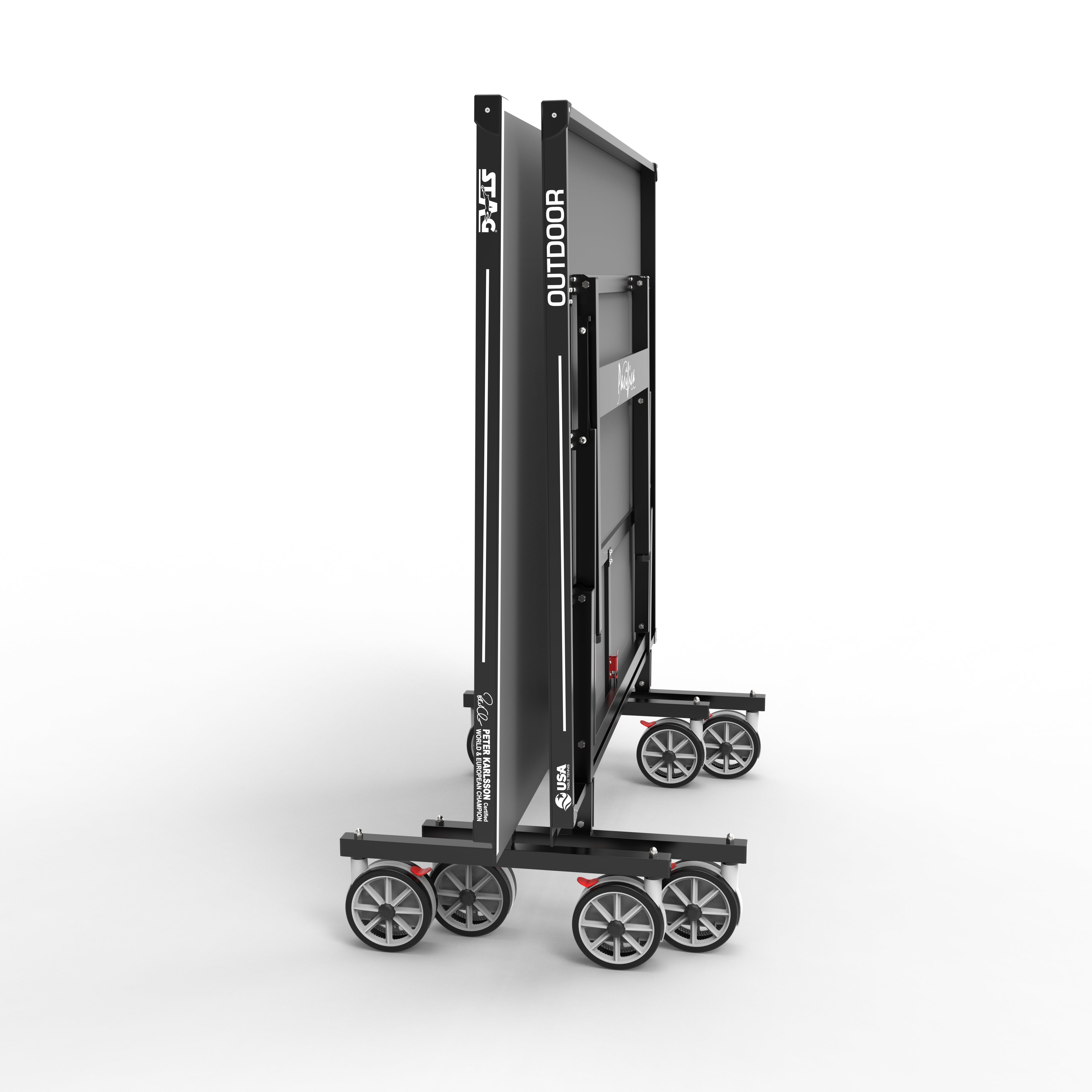 STAG GLOBAL Pacifica Outdoor Table Tennis Table Thickness 4 mm with 2 TT Rackets, 6 Balls, 1 Table Cover & Clamp Net