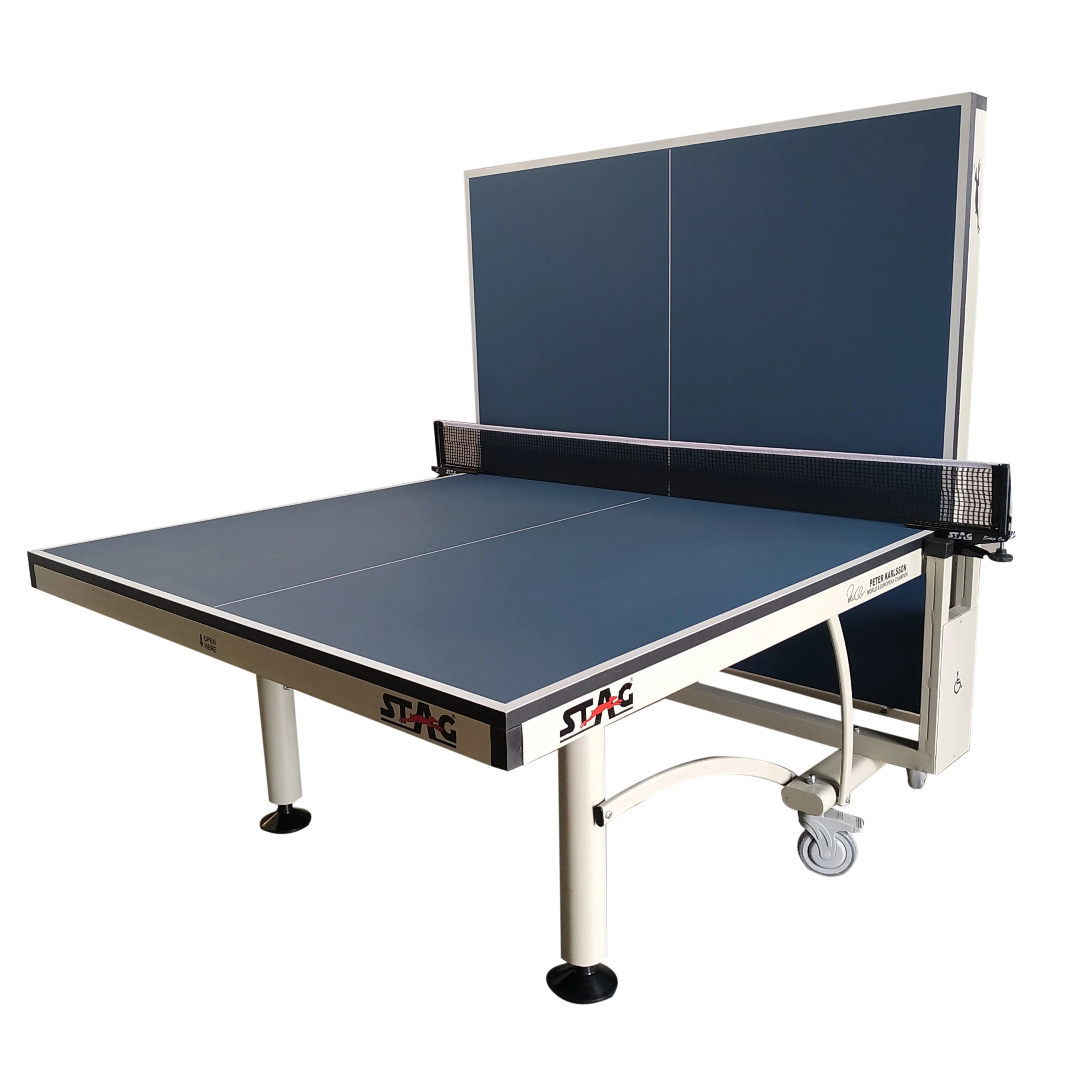 STAG GLOBAL Peter Karlsson Table Tennis Table |  High Level Competition TT Table | with 2 TT Rackets | 6 Balls | 1 Table Cover | Clamp Net