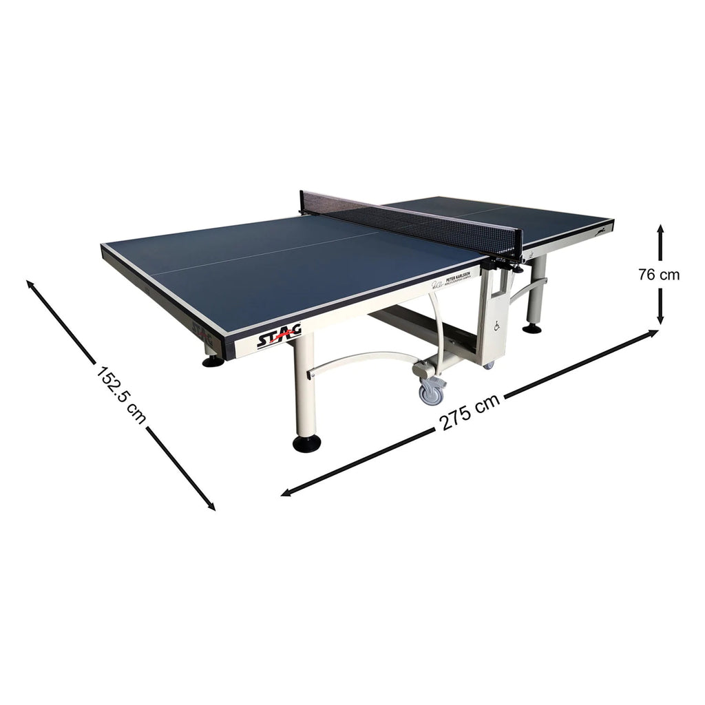 STAG GLOBAL Peter Karlsson Table Tennis Table |  High Level Competition TT Table | with 2 TT Rackets | 6 Balls | 1 Table Cover | Clamp Net
